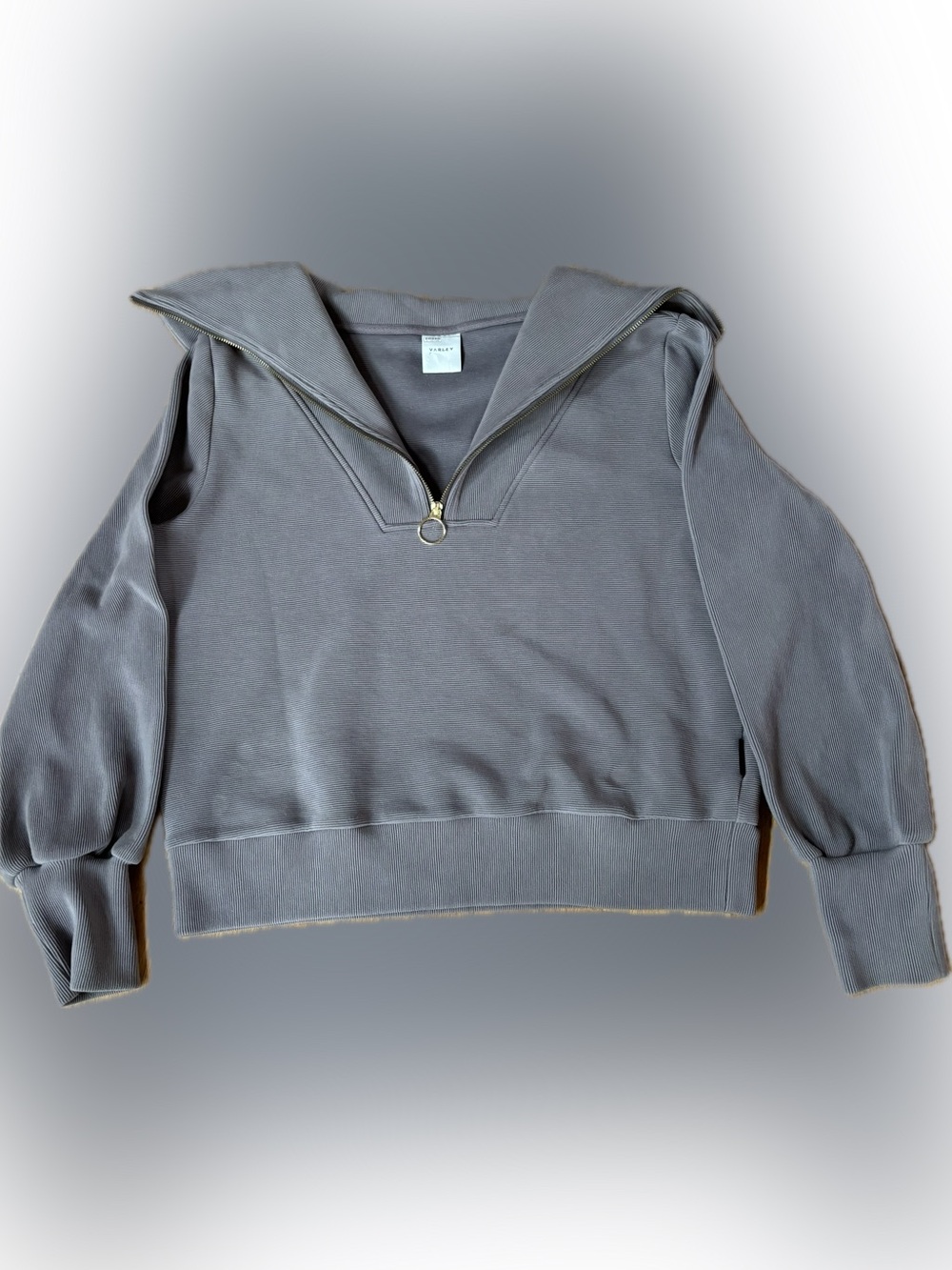 Varley Zip-Neck Pullover- grey purple (large)